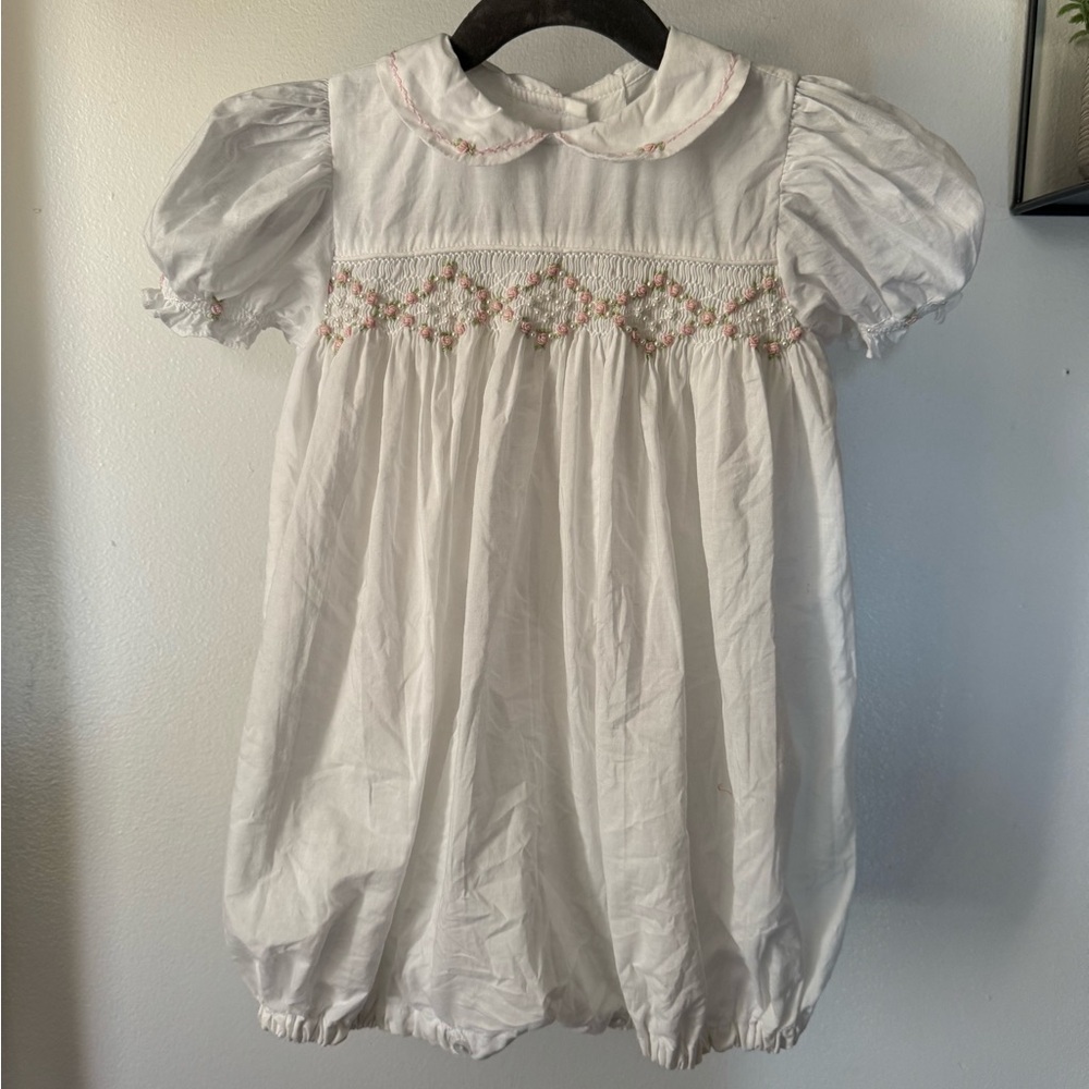 White Smocked Baby Dress